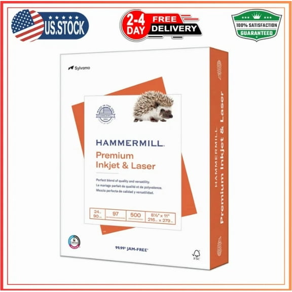 OLIVE- Hammermill Printer Paper, Premium Inkjet & Laser Paper 24 Lb, 8.5 X 11 - 1 Re...
