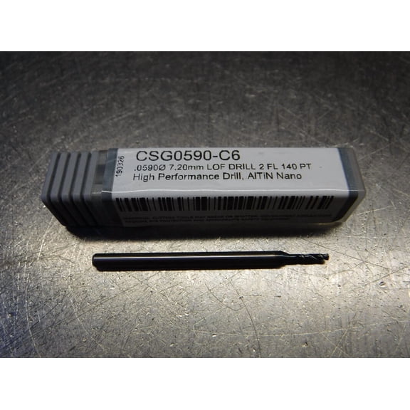 OLIVE- Harvey Tool 1.50Mm 2 Flute Carbide Drill 3Mm Shank Csg0590-C6 (Loc2893D)