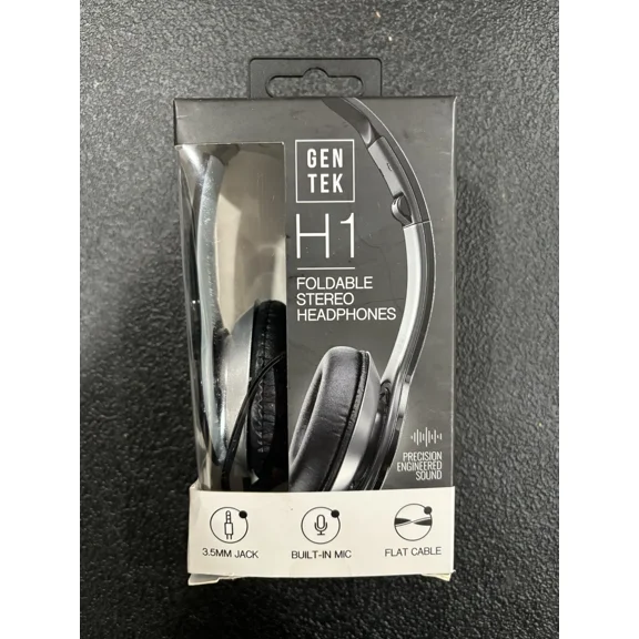 OLIVE- Headphones Foldable Stereo Gentek H1 With Built In Microphone 3.5Mm Connection