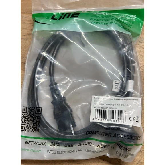 OLIVE- Inline Computer Accessories 16652F Power Cord-In Bag