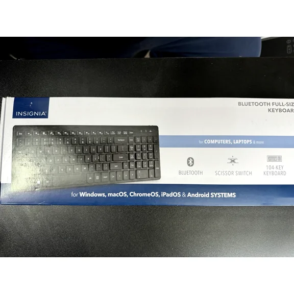 OLIVE- Insignia Full-Size Bluetooth Scissor Switch Keyboard - Black Ns-Pk3Kcb2