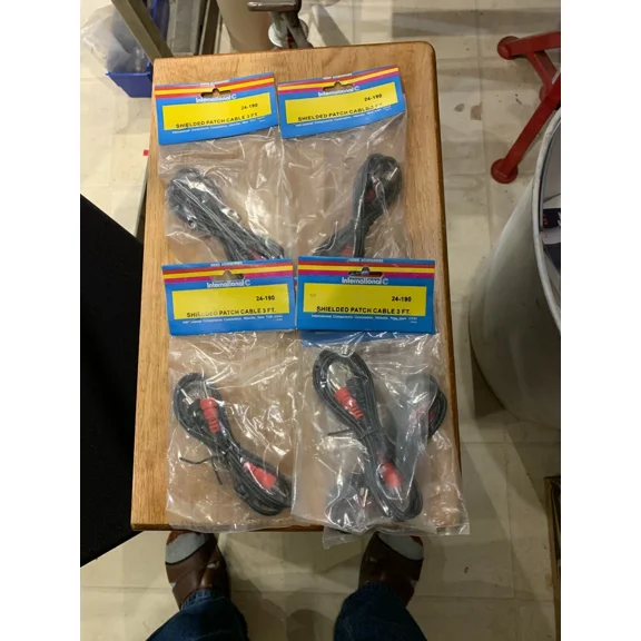 OLIVE- International Components 3' Shielded Patch Cord 2X Rca To Rca 24-190 - Lot Of 4