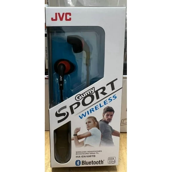 OLIVE- Jvc Bluetooth Earbuds, Wireless Sweatproof Sport Headphones, Black Gum Haen10Btb