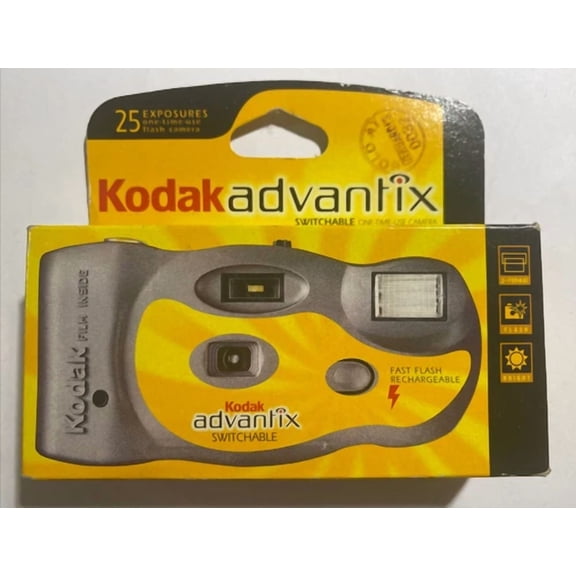 OLIVE- Kodak Advantix Indoor/Outdoor Disposable Camera Flash 25 Exposures New Exp 2004