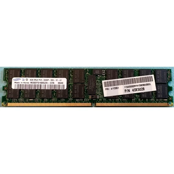 OLIVE- Lenovo 43X5028 4Gb Pc2-5300P Ddr2-667 Ecc Memory Ram Fru:41Y2851