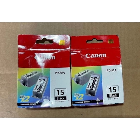 OLIVE- Lot Of 2 Genuine Canon Bci-15 Ink Cartridges Brand New