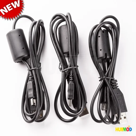OLIVE- Lot Of 3 Mini Usb Cable Data Cable 5 Pin Phone Mp4 Digital Camera Card Reader