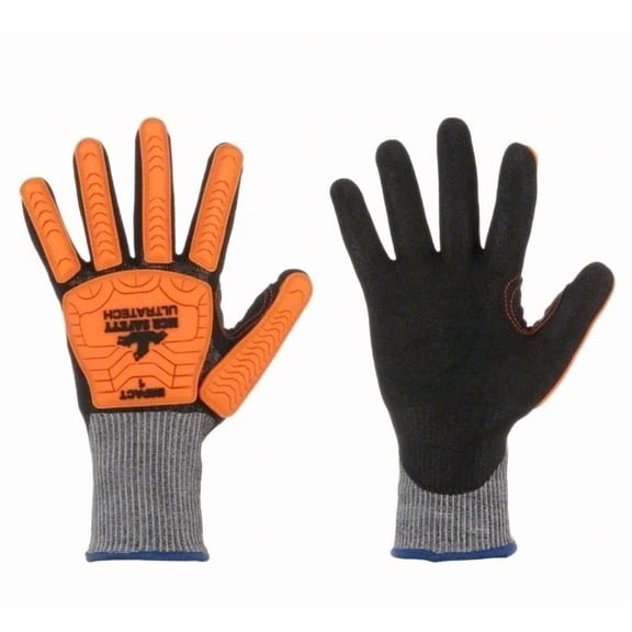 OLIVE- Mcr Safety Coated Gloves: 2Xl ( 2 Pair ), Ansi Cut Level A4, Ansi Impact Level 1