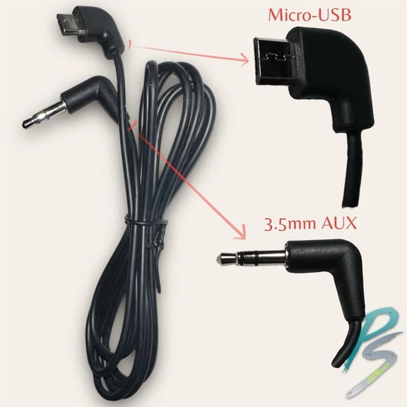 OLIVE- Micro-Usb 2.0 Male To 3.5Mm Aux Audio Jack Male 90 Angled Cable - 4Ft 1M
