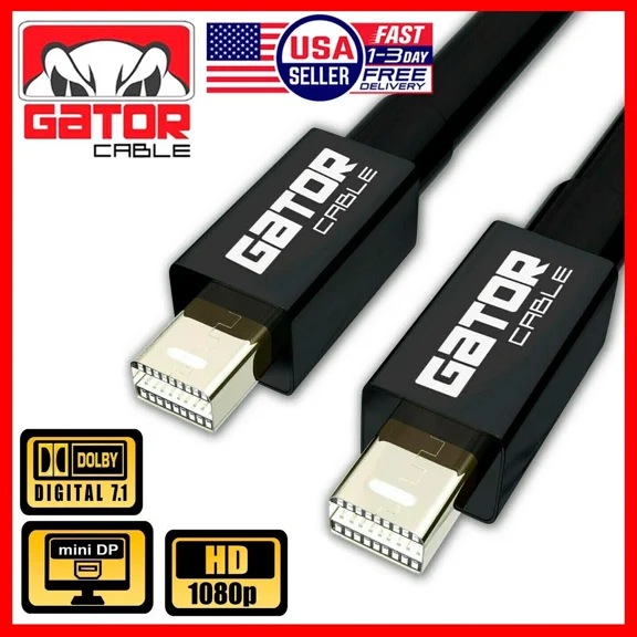 OLIVE- Mini Displayport To Mini Displayport Cable Dp 1.2 4K 60Hz Audio Video Data 6Ft