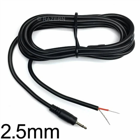 OLIVE- New 6 Ft 2.5Mm Mono Monaural Sub-Mini Male Plug To Tinned Bare Wire Audio Cable