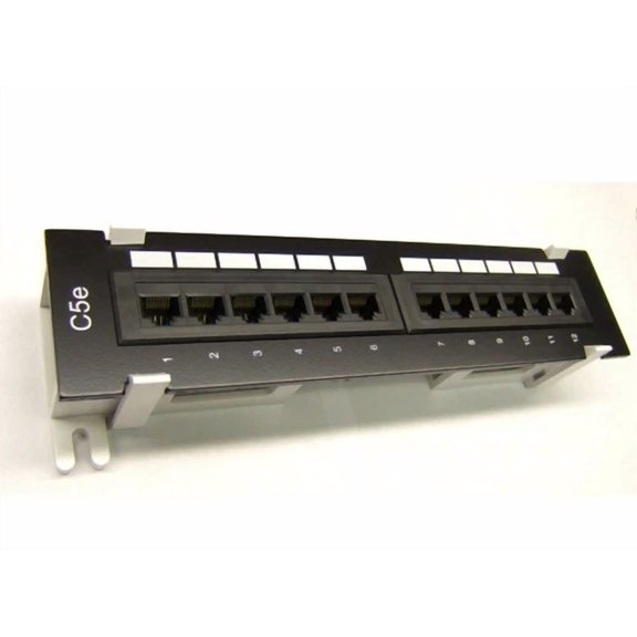 OLIVE- New Cat5E 12 Port Patch Panel Rj45 110 Network Mini Surface Wall Mount Bracket