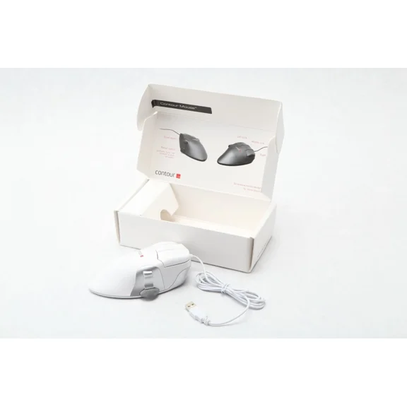 OLIVE- New Contour Design White Perfit Mouse Nonscroll Ergonomic Usb Pmo5-L-L Lg Left