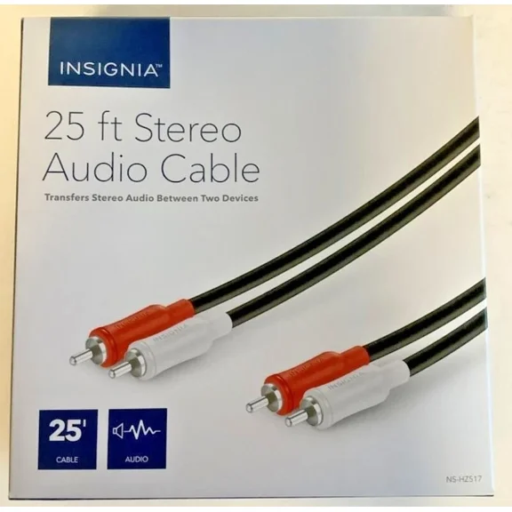 OLIVE- New Insignia Ns-Hz517 25-Foot Stereo Audio Rca Cable Black Shielded Red White