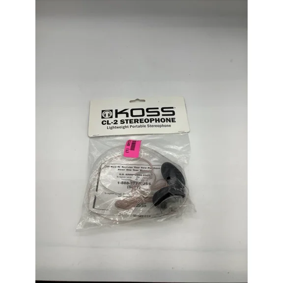 OLIVE- New Sealed Koss Cl-4 Clear Transparent Stereophone Headphones 3.5Mm Jack 32 Ohms