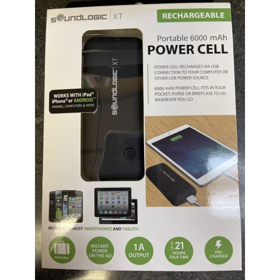OLIVE- New! Soundlogic Xt Rechargeable Portable 6000 Mah Power Cell