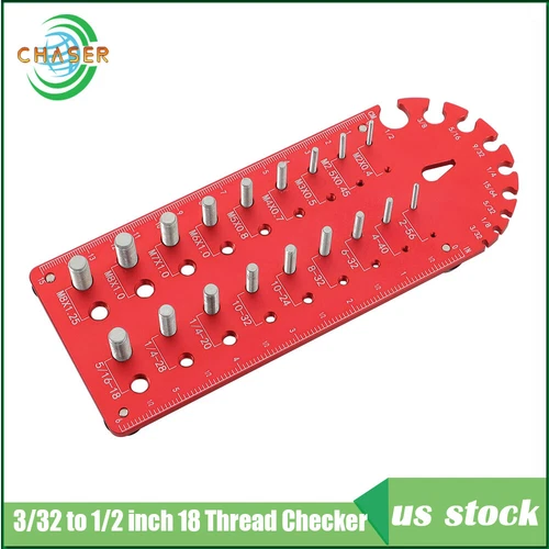OLIVE- Nut And Bolt Thread Checker Portable 18 3/32 To 1/2 Inch With ...