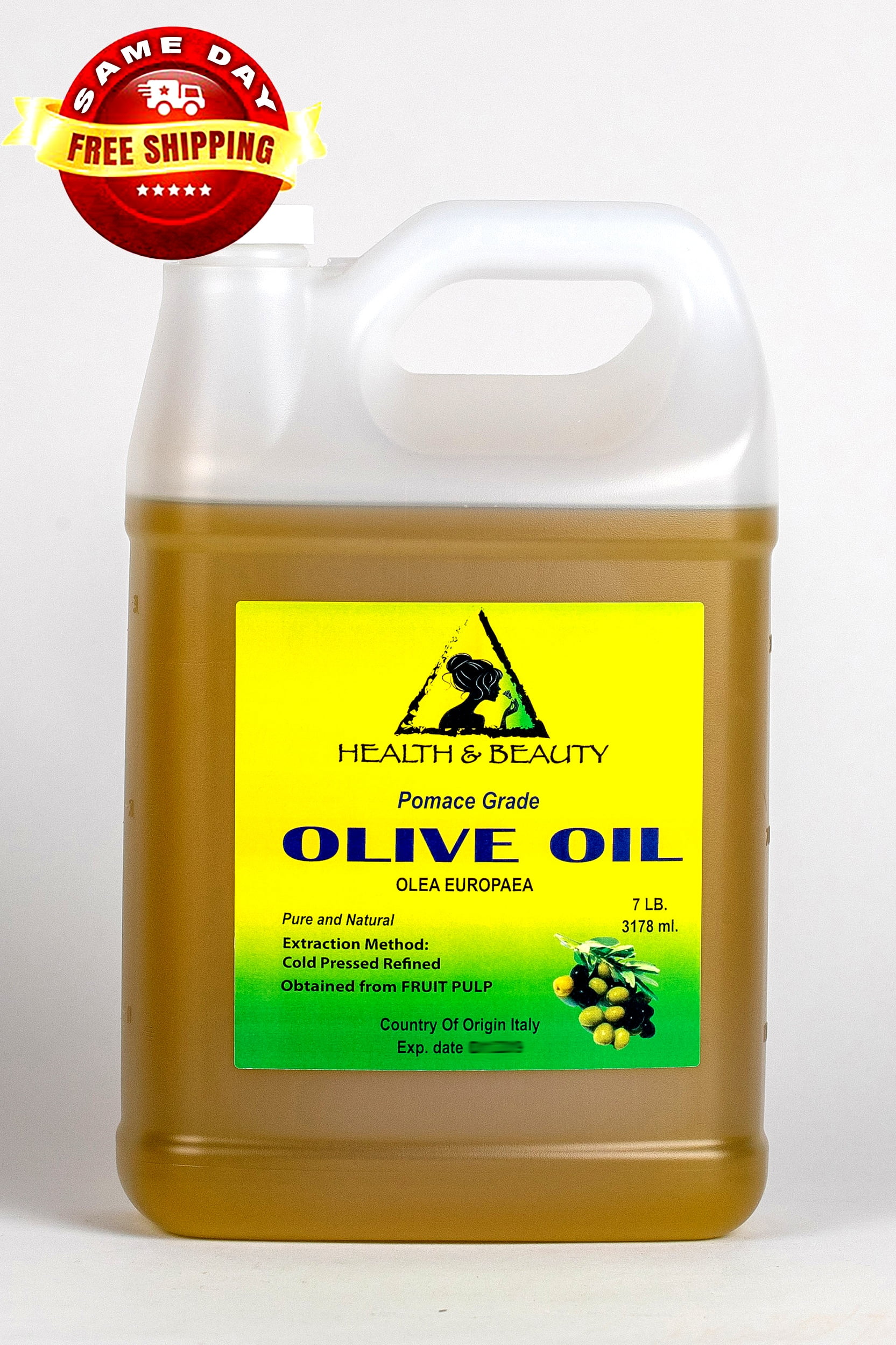 OLIVE OIL POMACE GRADE ORGANIC COLD PRESSED PREMIUM FRESH 100% PURE 7 LB