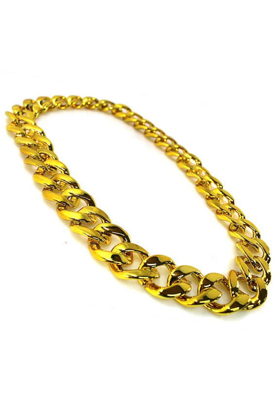 OLIVE- Official Big Jeff Audio 32" Cuban Link Plastic Fake Gold Chunky Chain Necklace
