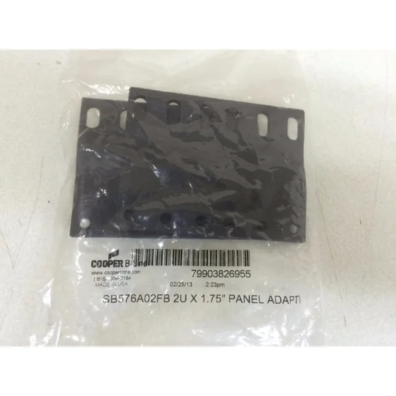 OLIVE- Pair Cooper B-Line 2U X 1.75" Rack Panel Adapter Plate Sb576A02Fb Flat Black