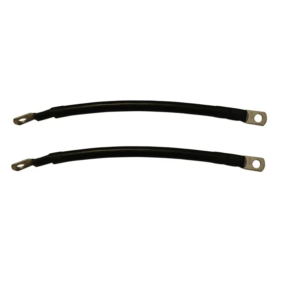 OLIVE- Pair Of 12" Battery Link Cables For Solar Battery Bank 100% Copper W/ 5/16" Hole