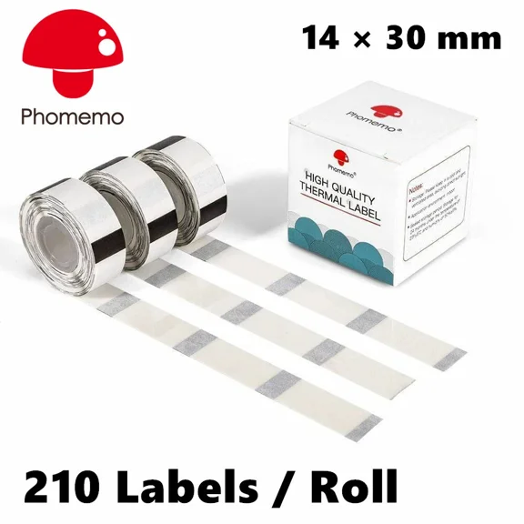 OLIVE- Phomemo 3 Rolls Clear Square 14 X 30 Mm Transparent Self-Adhesive Thermal Label