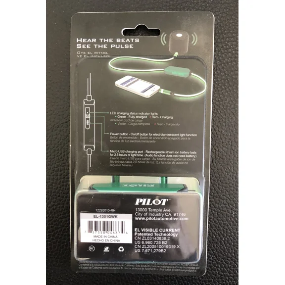 OLIVE- Pilot Electronics El-1301Bwk Auxiliary Music Sync Audio Cable, 3.5Mm, Green
