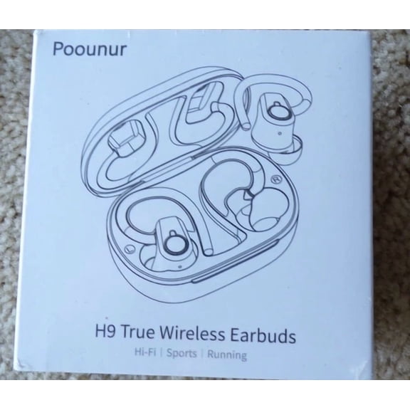 OLIVE- Poounur H9 True Wireless Sport Earbuds- Factory Sealed- Sand Color; B16