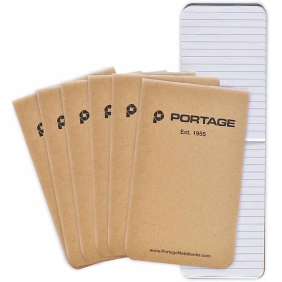 OLIVE- Portage Kraft Cover Tactical Sized Pocket Notepad - Top Bound Notebook With Line