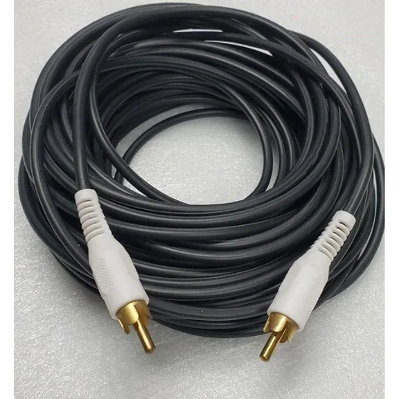 OLIVE- Ptc 52 Ft Rca Aux Audio Cable Rca Male Gold-Plated Av Cord For Hdtv Dvd Vcr Wht