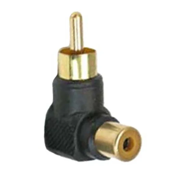 OLIVE- Rca Male To Female Right Angle 90 Degree Audio Video Av Adapter Connector Gold