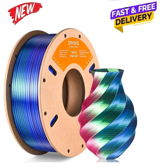 OLIVE- Silk Tri Color Pla Filament 3D Printer 1.75Mm +/- 0.03Mm, Multicolor Filament Tr