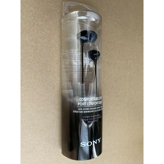 OLIVE- Sony Noise Isolation Earbuds Mdr-Ex15Lp, Black