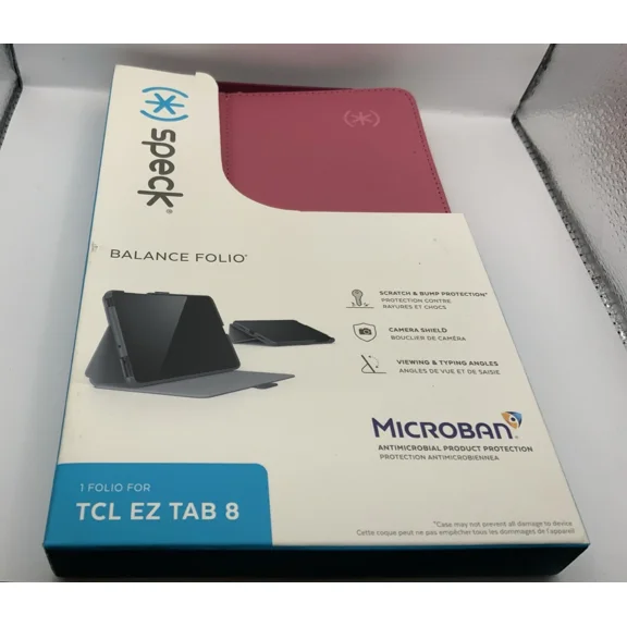 OLIVE- Speck Balance Folio Magnetic Case For 2020 Tcl Tab 8 Royal Pink Antimicrobial
