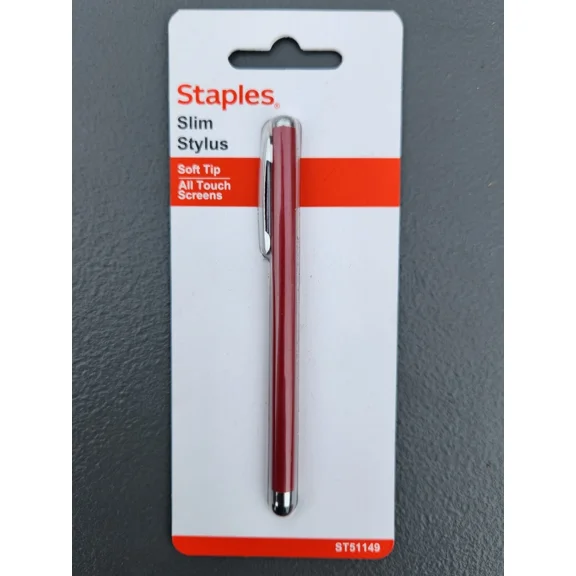 OLIVE- Staples Universal Slim Stylus 51149, Radiant Red