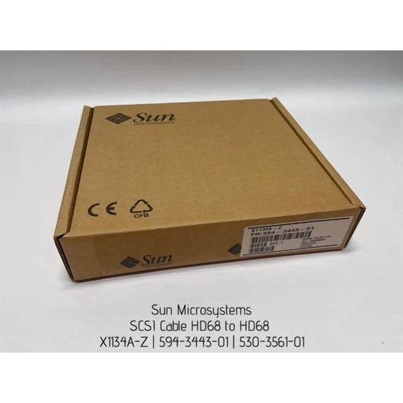 OLIVE- Sun Microsystems Scsi Cable Hd68 To Hd68, X1134A-Z, 594-3443-01, 530-3561-01