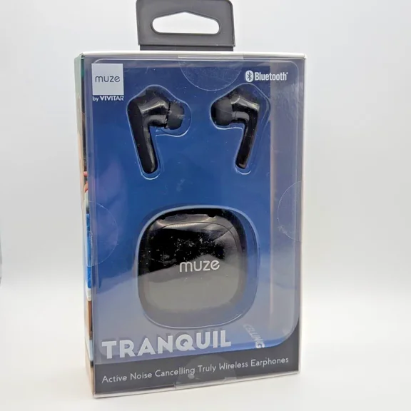 OLIVE- Tranquil Active Noise Cancelling Wireless Headphones - Black (Muze By Vivitar)