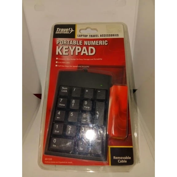 OLIVE- Travel Solutions Portable Numeric Keypad Model 60-320 For Windows, Mac Os 19 Key