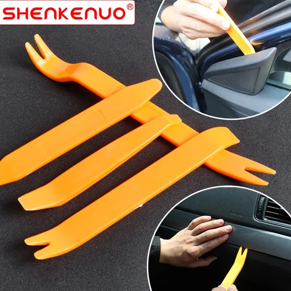 OLIVE- Trim Tool 4Pc Removal Set Dashboard Door Panel Plastic Car Audio Dash Pry Kit X4