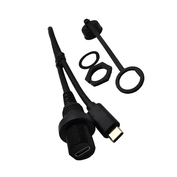 OLIVE- Usb 3.1 Type-C Male To Female Auto Yacht Dashboard Extension Waterproof Cable Tt
