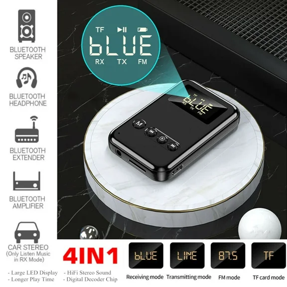 OLIVE- Usb Bluetooth 5.0 Transmitter Receiver 4In1 Wireless Audio 3.5Mm Aux Car Adapter
