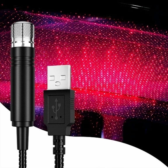 OLIVE- Usb Car Interior Roof Led Star Light Atmosphere Starry Night Projector Lamp Us