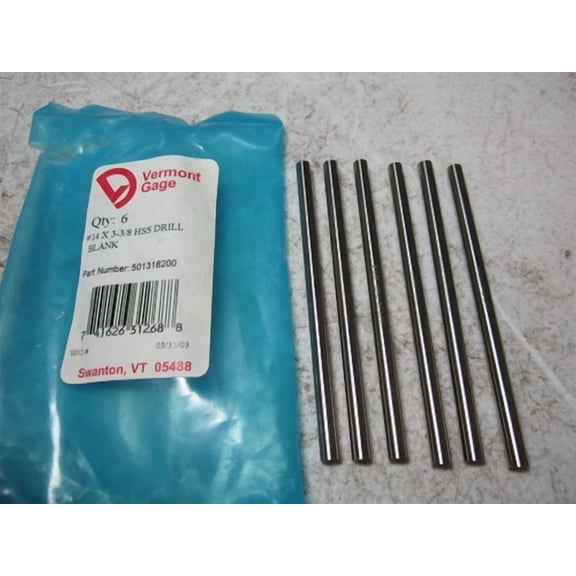 OLIVE- Vermont Precision Tools (501318200) Size #14 X 3-3/8 Hss Drill Blank - Pack Of 6