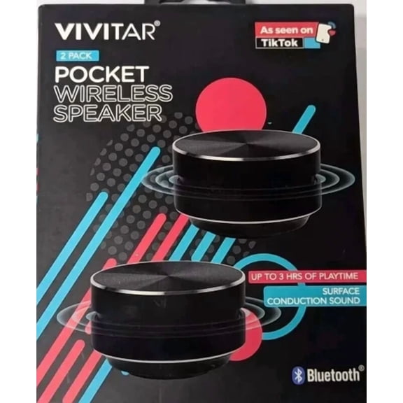 OLIVE- Vivitar 2 Pack Pocket Wireless Speaker