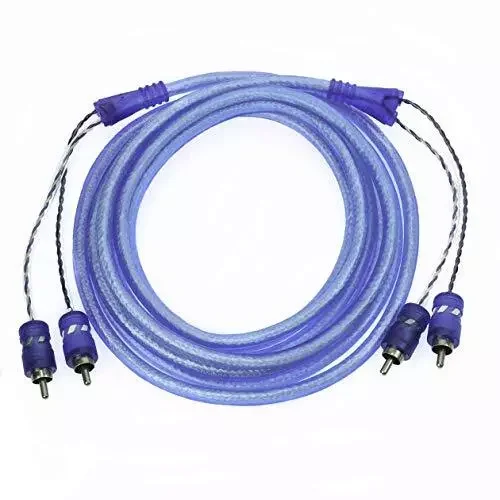 OLIVE- Voodoo Car Audio Rca Interconnect Blue 100% Ofc Copper (20 Ft)