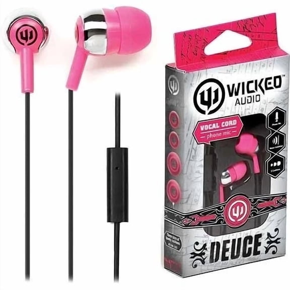 OLIVE- Wicked Audio In-Ear Deuce Earbuds W/ Phone Mic, Pink Free Shipping