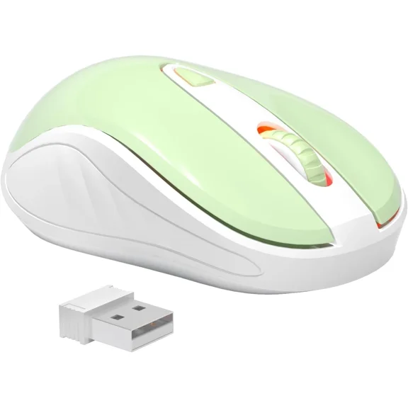 OLIVE- Wireless Mouse For Laptop, Green, Unisex, 2.4Ghz Optical, Usb Receiver -1600 Dpi