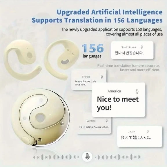 OLIVE- Wireless Translation Headphones With Ai Voice Translation, No Latency Music,...