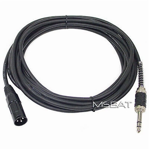 OLIVE- Xlr Male To 1/4" Trs Male Plug Audio Cable - 19.5 Ft Length