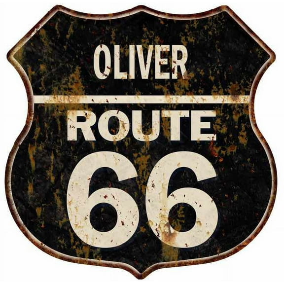 OLIVER Route 66 Gift Shield Metal Sign Man Cave Gift 211110004336